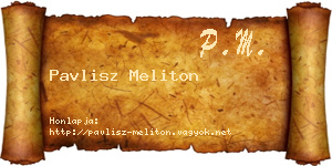 Pavlisz Meliton névjegykártya